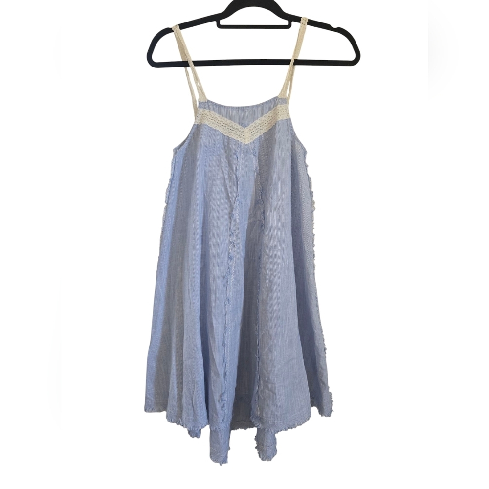 White Crow Washed Mini Dress Blue and White Striped Dress Sz. XS
